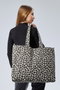 Zoozie Bags Bolso Tote de Lona Crema y Leopardo